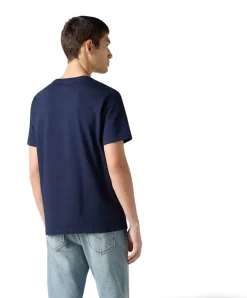 Levis T Shirt Housemark Tee mit V-Neck in Dunkelblau