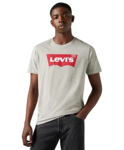 Levi’s T-Shirt Housemark in Grau mit Batwing-Print