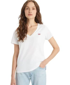 Levis T-Shirt Perfect Tee in weiß mit V-Ausschnitt