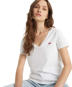 Levis T-Shirt Perfect Tee in weiß mit V-Ausschnitt