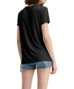 Levi's T-Shirt Perfect Tee in Schwarz mit V-Ausschnitt
