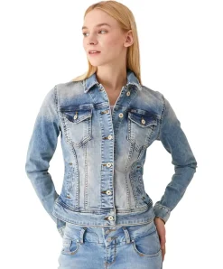 LTB Damen kurz Jeansjacke Dean X in blauem Denim