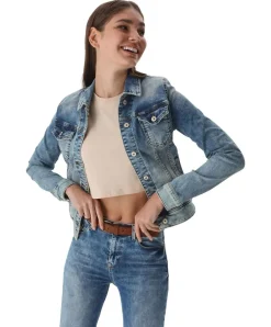 LTB Damen kurz Jeansjacke Dean X in blauem Denim