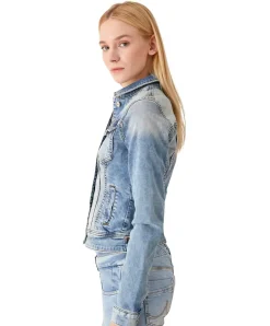 LTB Damen kurz Jeansjacke Dean X in blauem Denim