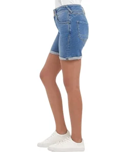 LTB Jeans Shorts Rosina mit Doppelknopf-Verschluss in Mittelblau