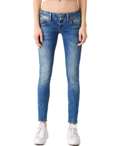 LTB Julita X - Hautenge Jeans in mittelblauer Used Look