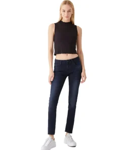 LTB Nicole - Röhrenjeans in dunklem Used Look