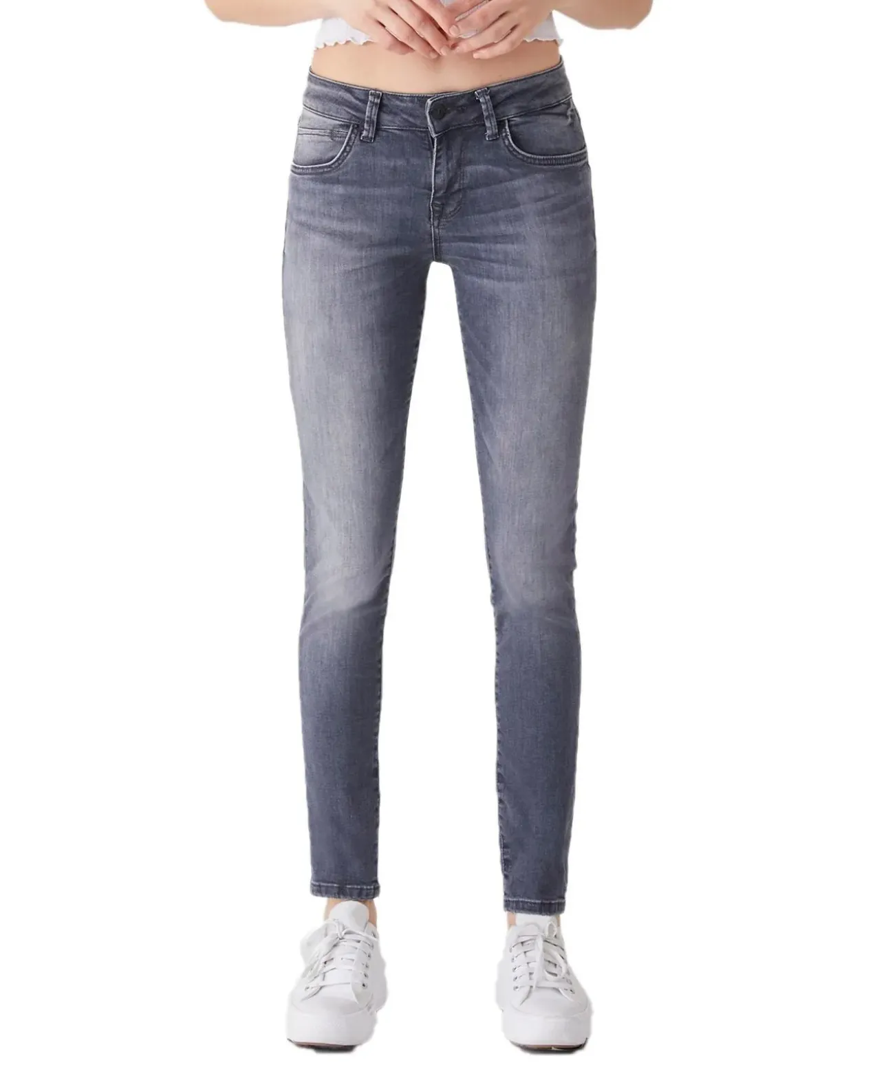 LTB Nicole Damen Jeans in grauer Used Optik
