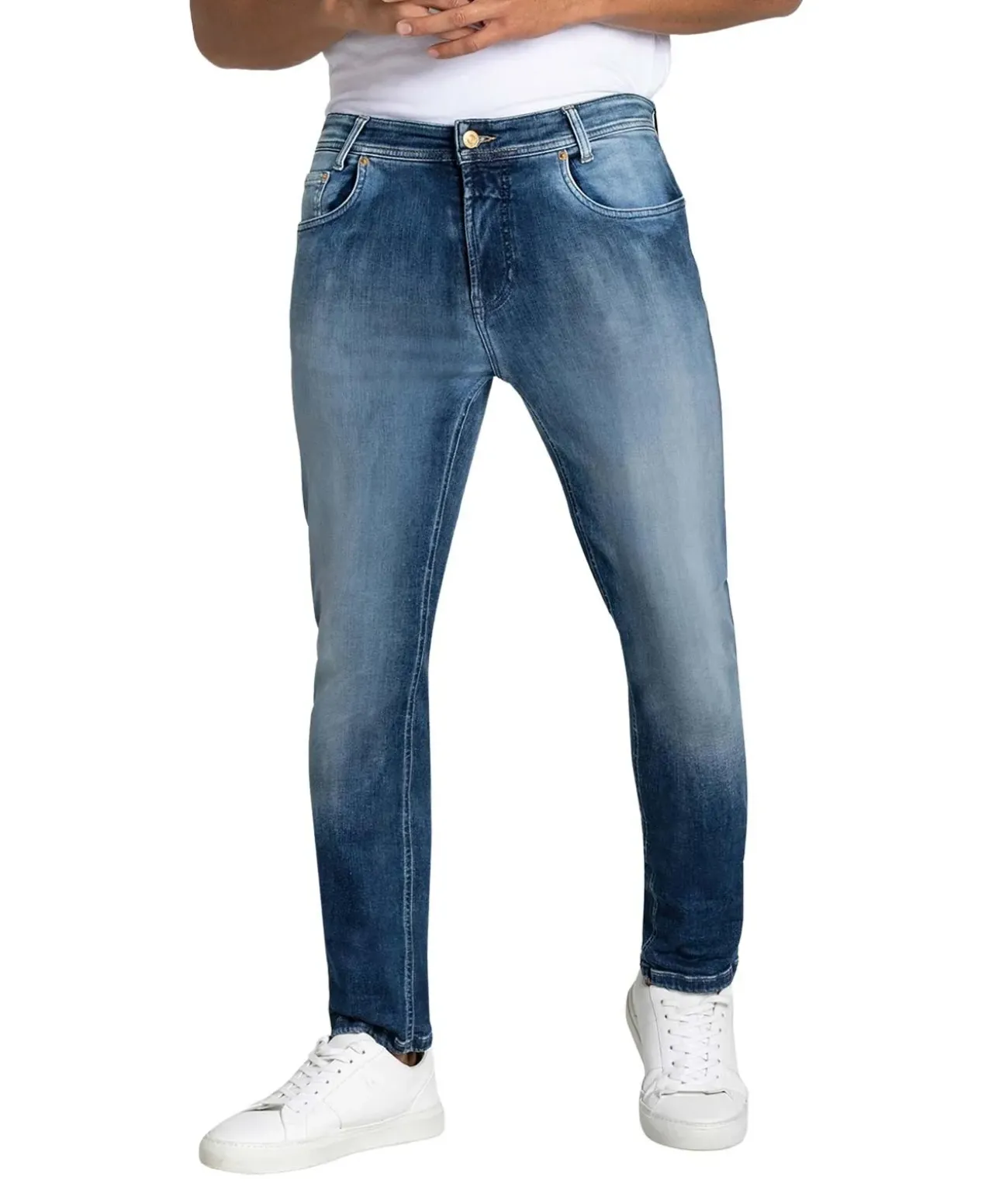 Mac Arne Pipe Jeans Modern Fit in authentischen Mittelblau