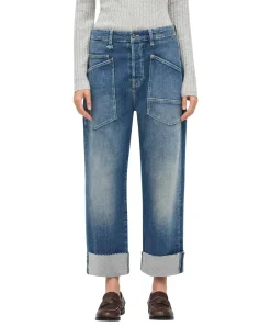MAC Baggy Jeans in Blau mit Straight Leg