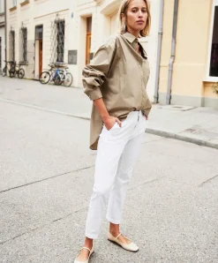 MAC Chino Turn Up aus Stretch Gabardine in Weiß