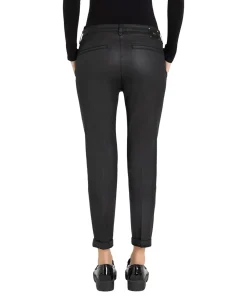 MAC Chino Turn Up Hose in authentischer Leder-Optik