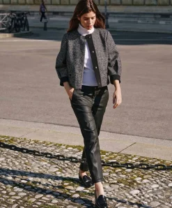 MAC Chino Turn Up Hose in authentischer Leder-Optik