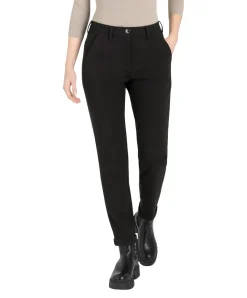 MAC Chino Turn Up in schwarzer Woll-Optik