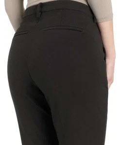 MAC Chino Turn Up in schwarzer Woll-Optik