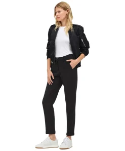 MAC Chino Turn Up in schwarzer Woll-Optik