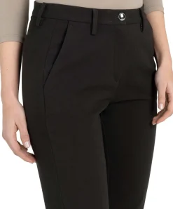 MAC Chino Turn Up in schwarzer Woll-Optik