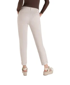 Mac Damen Chino Turn Up aus beigem Stretch Gabardine