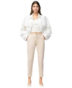 Mac Damen Chino Turn Up aus beigem Stretch Gabardine