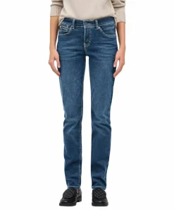 Mac Damen Jeans Slim Fit Carrie Pipe in blauem New Basic