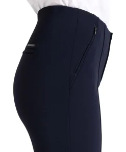 MAC Damen-Hose Slim Fit Anna Zip New in Dunkelblau