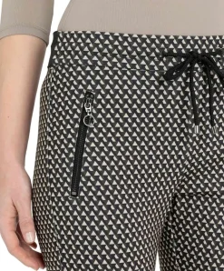 Mac Easy Smart Jersy Hose in Sand Stone Kariert