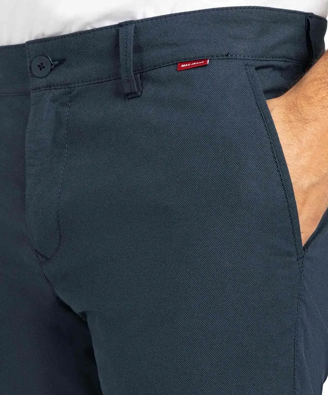 MAC Lennox Chino Printed in Dunkelblau
