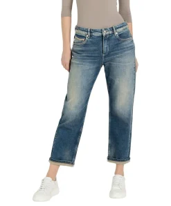 Mac Straight Fit Jeans in Vintage-Used mit Saumumschlag