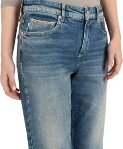 Mac Straight Fit Jeans in Vintage-Used mit Saumumschlag