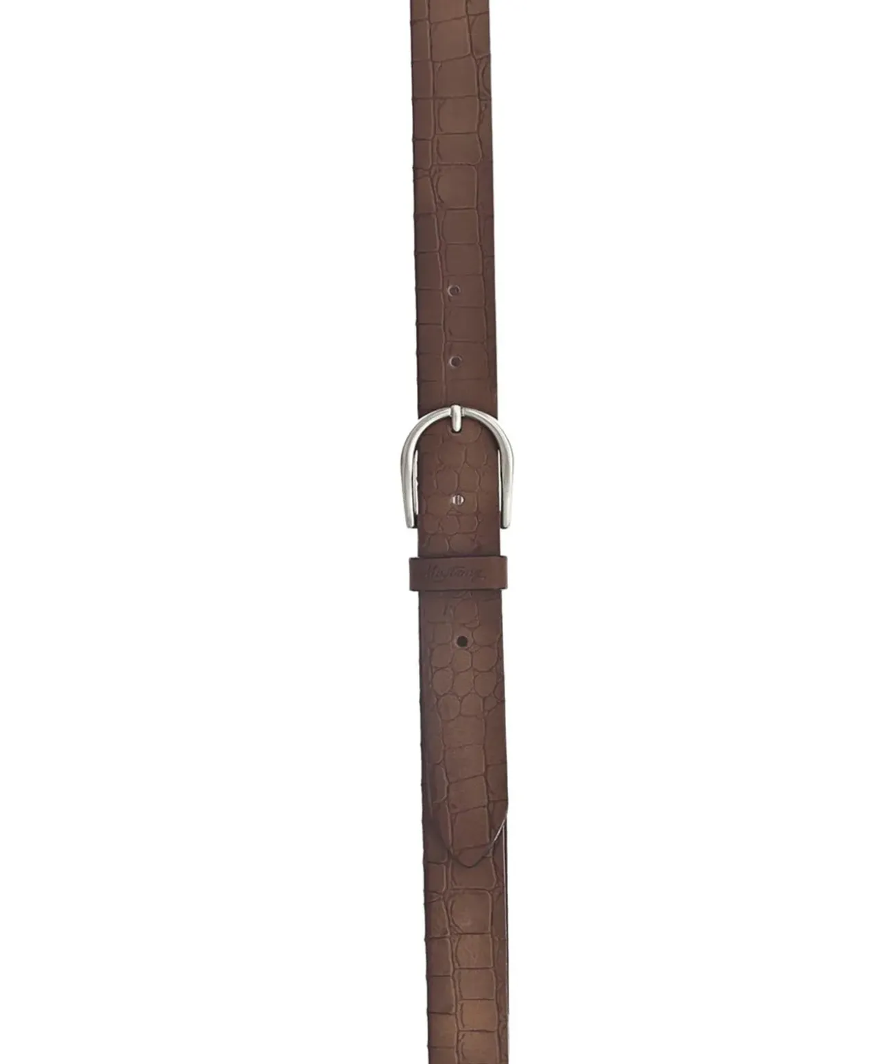 Mustang Damen Ledergürtel in brauner Krokoprägung