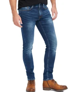 Mustang Herren Jeans Oregon Tapered Fit in Blue Dark