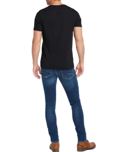 Mustang Herren Jeans Oregon Tapered Fit in Blue Dark