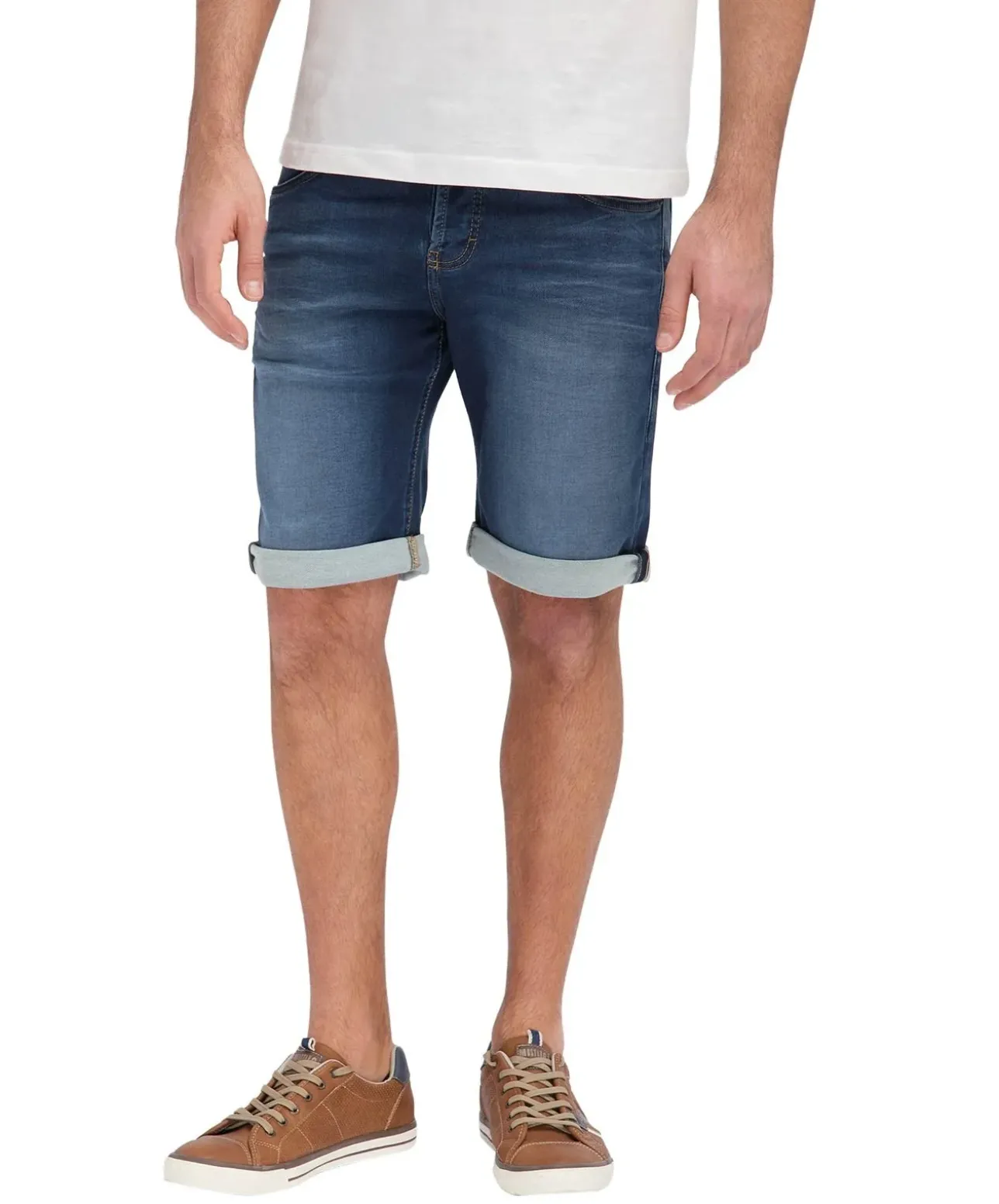Mustang Herren Jeansshort Chicago in blauem Casual Look