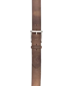 Mustang Herren-Gürtel aus Leder in braunem Vintagecharakter