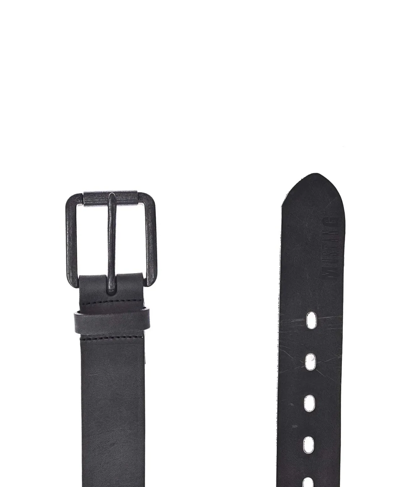 Mustang Herren-Gürtel aus Vollrindleder in Vintage-Black
