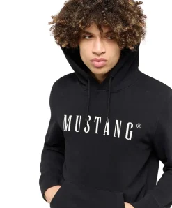 Mustang Hoodie Bronson in Schwarz mit Label-Print