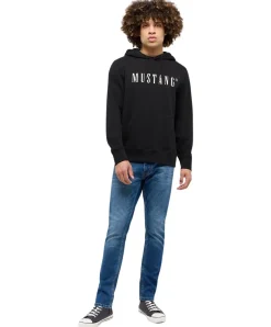 Mustang Hoodie Bronson in Schwarz mit Label-Print
