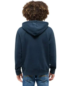 Mustang Hoodie Bronson in Dunkelblau mit Label-Print