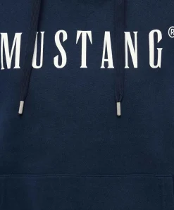 Mustang Hoodie Margo in Dunkelblau mit Logo