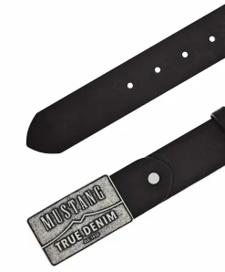 Mustang Koppelgürtel in Schwarz mit Vintage-Charakter