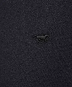 Mustang Langarmshirt Elly in Schwarz mit Rundhalsausschnitt