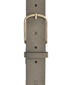 Mustang Ledergürtel aus Velourleder in Taupe