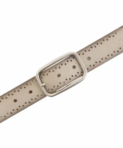Mustang Ledergürtel mit Lochstanzung in Creme