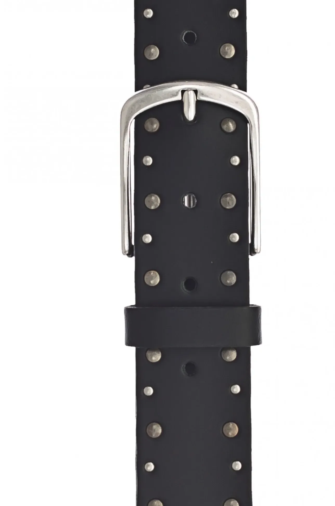Mustang Nietengürtel aus Leder in Schwarz