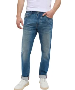 Mustang Oregon Slim K Jeans in mittelblauer Uesd-Waschung