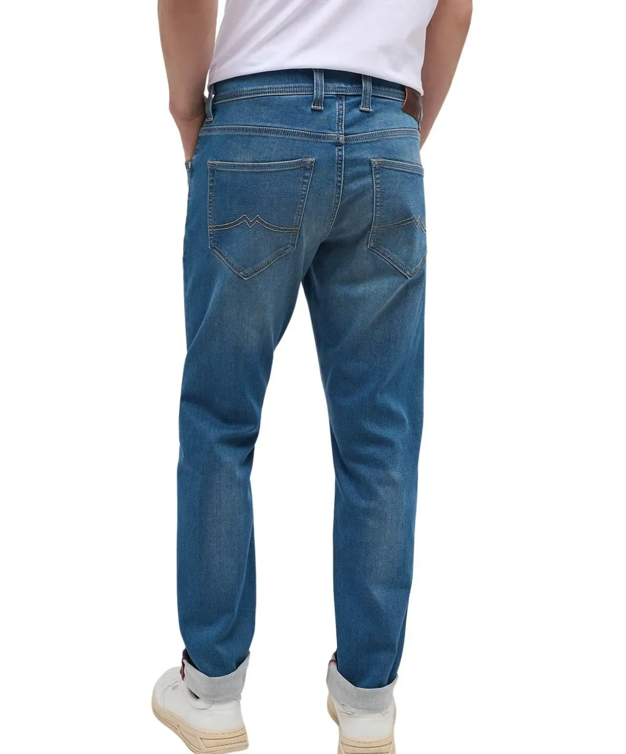 Mustang Oregon Slim K Jeans in mittelblauer Uesd-Waschung