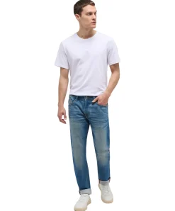 Mustang Oregon Slim K Jeans in mittelblauer Uesd-Waschung