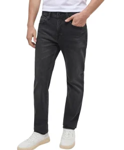 Mustang Orlando Slim Jeans im schwarzem Used Look