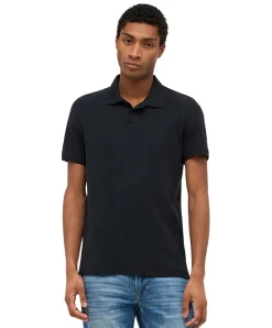 Mustang Poloshirt Palco schwarzes Baumwollhemd für Herren