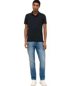 Mustang Poloshirt Palco schwarzes Baumwollhemd für Herren